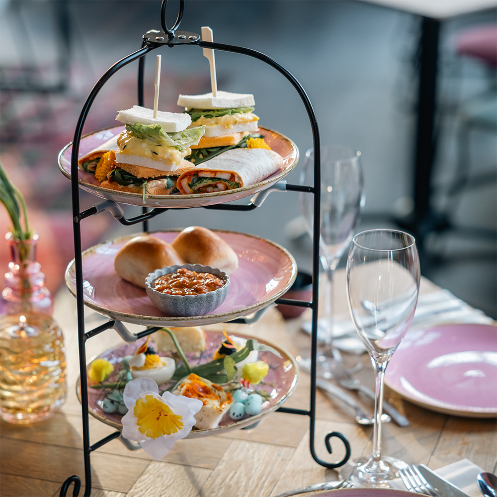 Gerechten van een high tea bij Kasteel Maurick